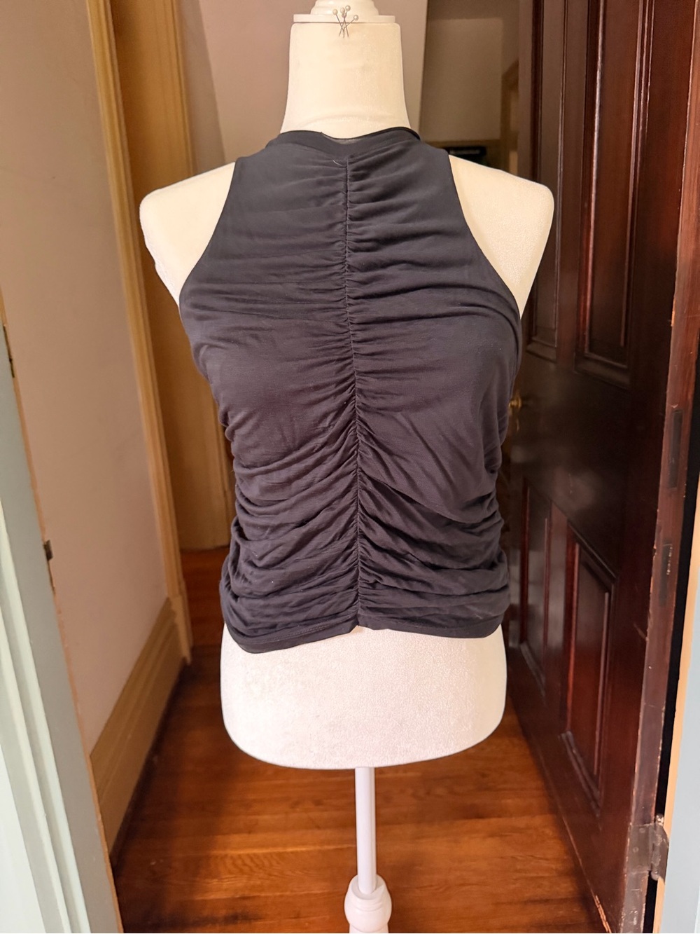 Pilcro Ruched Front Tank Top - Black